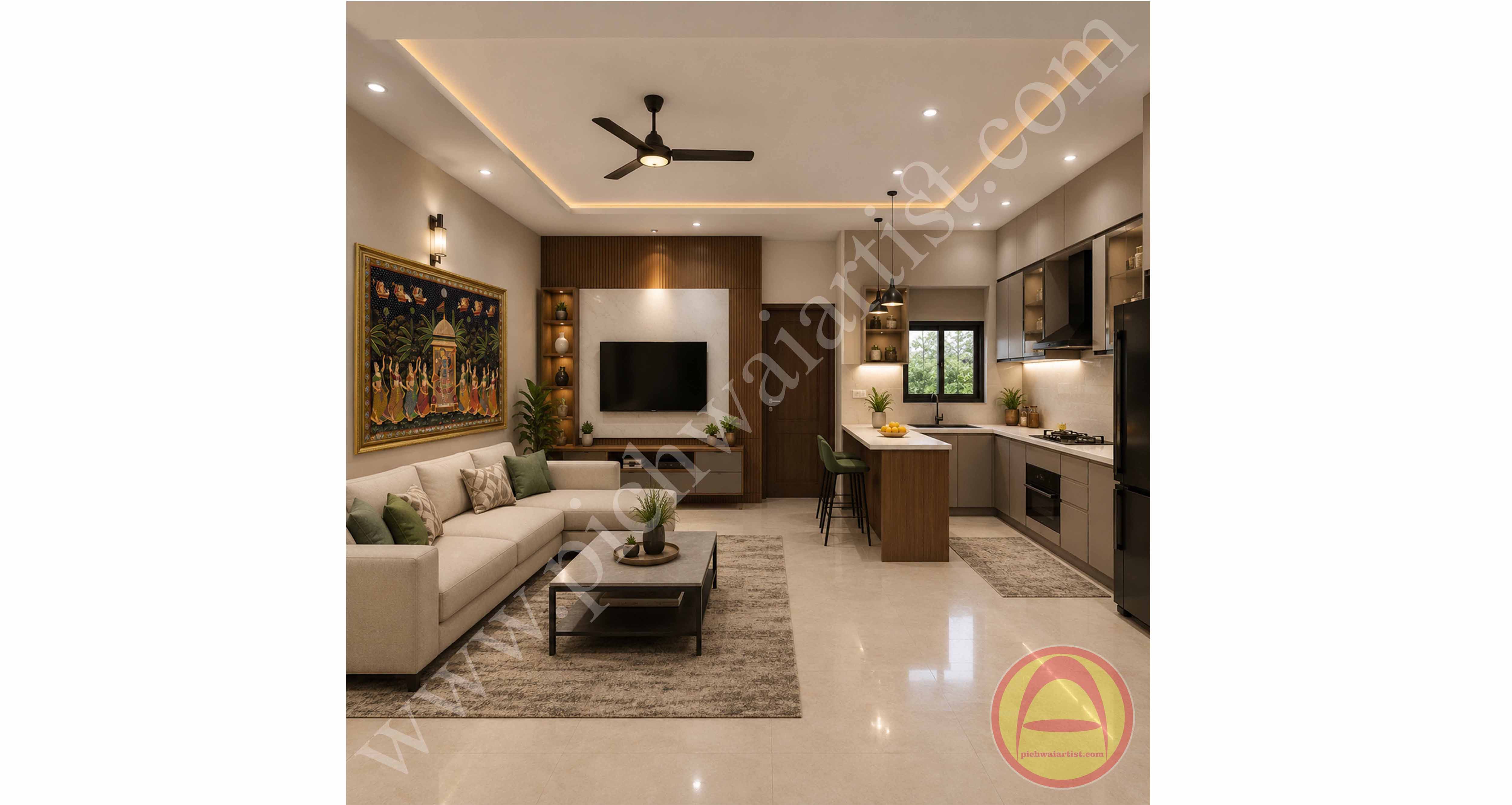 The Perfect Statement Wall: Luxury Interiors Enhanced by Pichwai Paintings